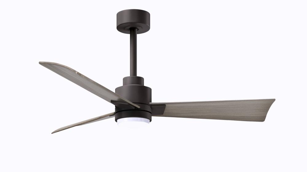 Alessandra-42" Three Blade Transitional Ceiling Fan-5CCT Integrated LED-Textured Bronze Finish
