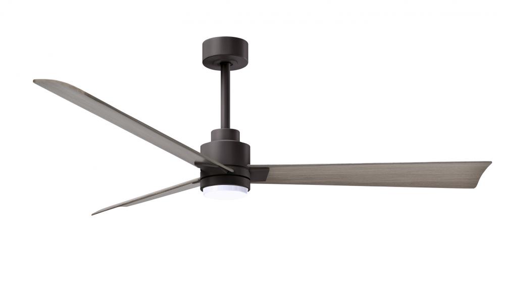 Alessandra-56" Three Blade Transitional Ceiling Fan-5CCT Integrated LED-Textured Bronze Finish