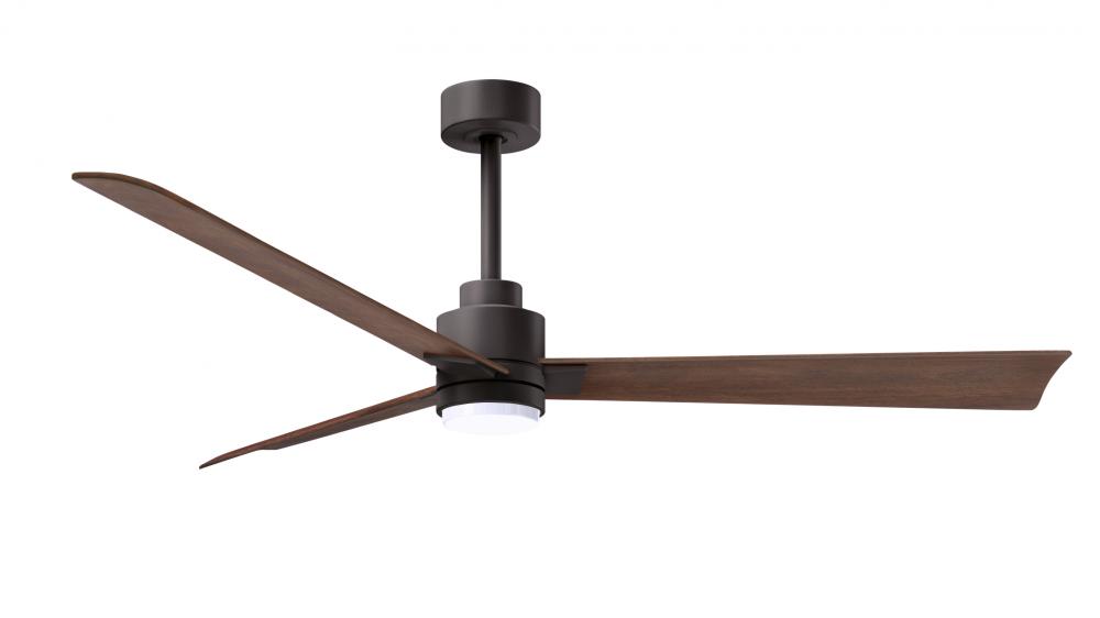 Alessandra-56" Three Blade Transitional Ceiling Fan-5CCT Integrated LED-Textured Bronze Finish