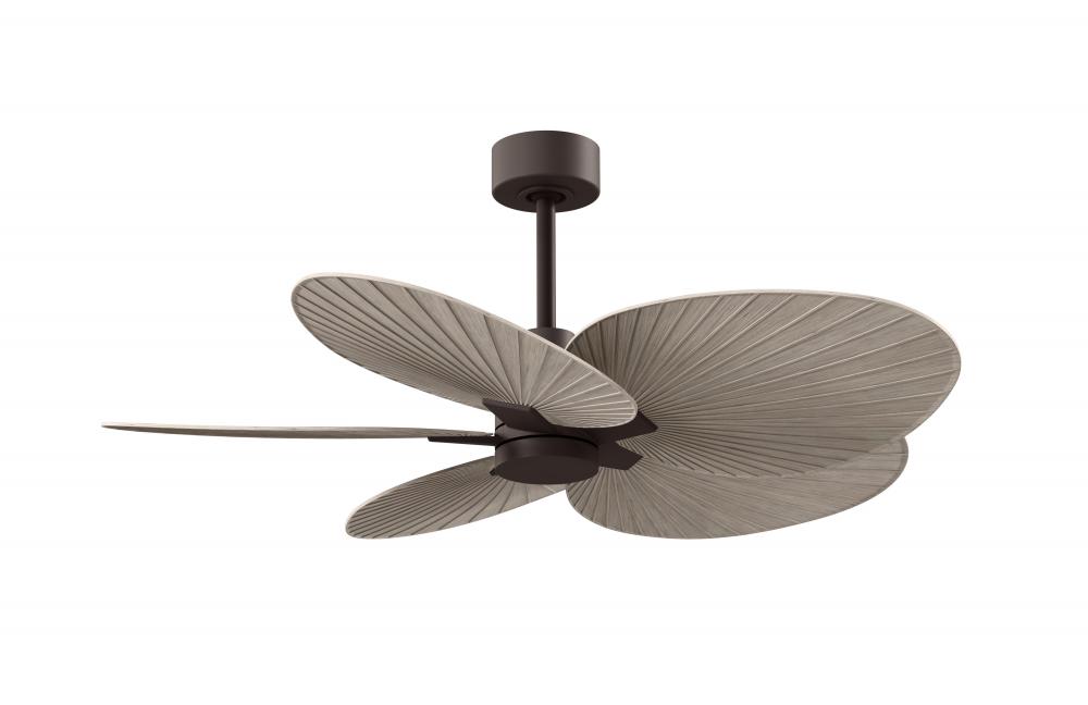 Alessandra Tropical - Five Blade Ceiling Fan - Textured Bronze Finish - Gray Ash Tone Blades