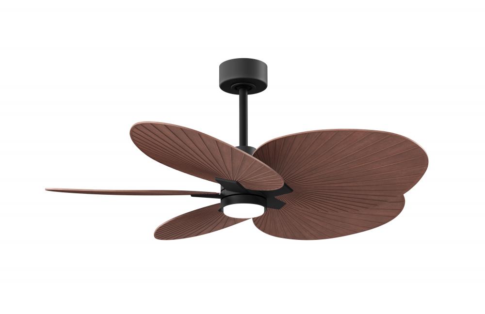 Alessandra Tropical - Five Blade Ceiling Fan - 5CCT Integrated LED - Matte Black Finish