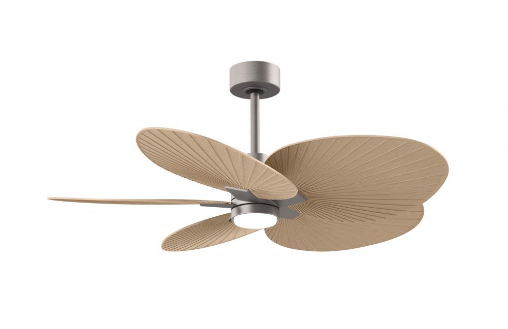 Alessandra Tropical-Five Blade Ceiling Fan-5CCT Integrated LED-Brushed Nickel Finish