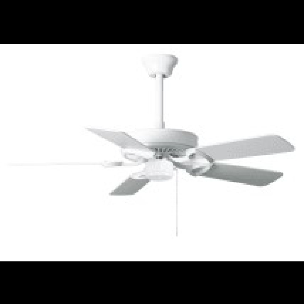 America - 52" Builder Fan - USA - Gloss White Finish - Reversible White/Wood Tone Blades