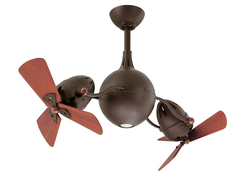 Acqua - Rotational Ceiling Fan - Integrated LED - Textured Bronze Finish - Mahogany Tone Blades