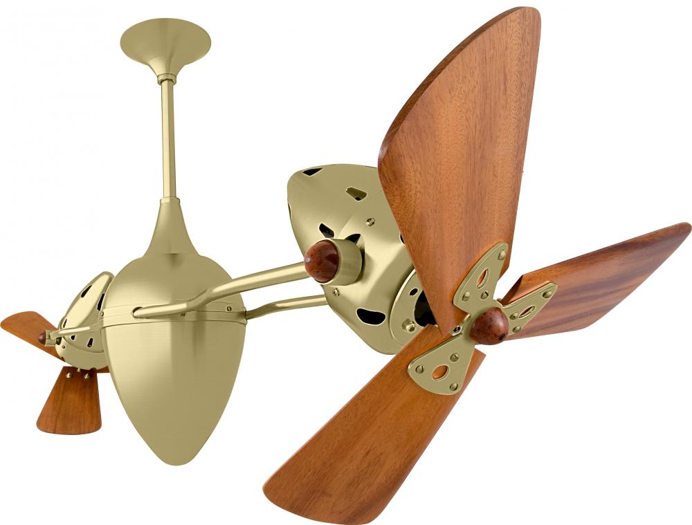 Ar Ruthiane - Rotational Ceiling Fan - Matte Black Finish - Mahogany Tone Blades