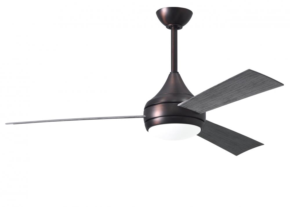 Donaire - Three Blade Paddle Fan - Integrated LED - Brushed Bronze Finish - Barn Wood Tone Blades