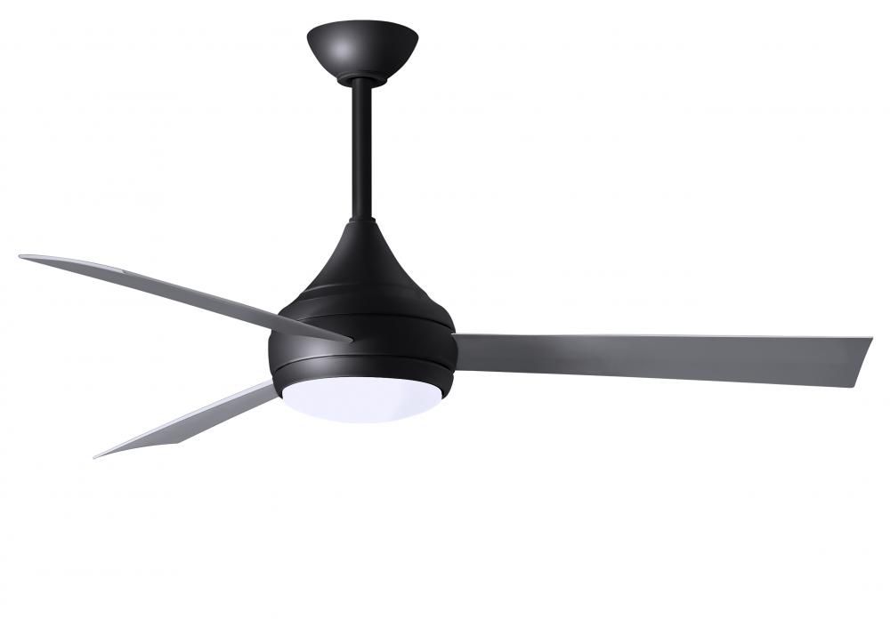 Donaire - Three Blade Paddle Fan - Integrated LED - Matte Black Finish - Brushed Stainless Blades