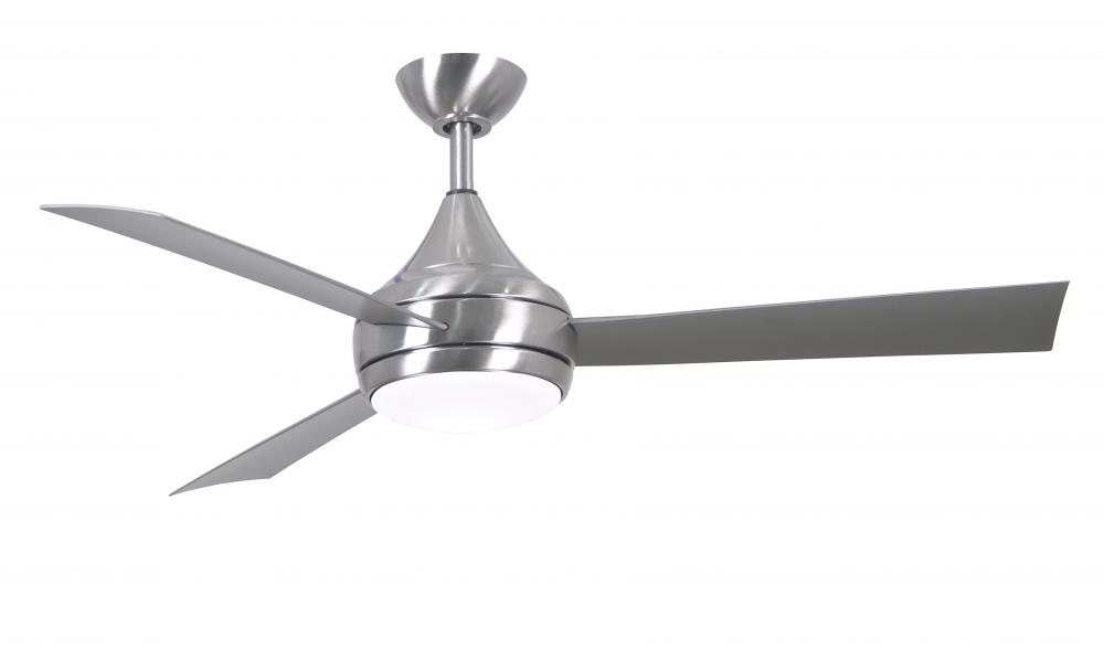 Donaire - Three Blade Paddle Fan - Integrated LED - Brushed Stainless Finish