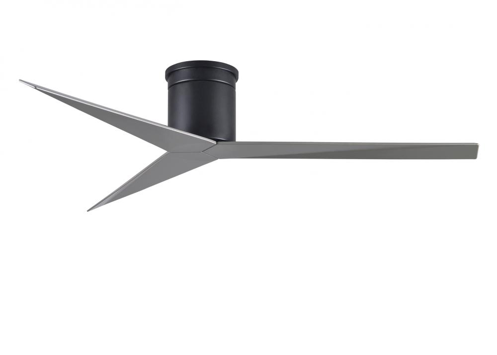 Eliza-H - Flush Mount Ceiling Fan - Matte Black Finish - Brushed Nickel Blades