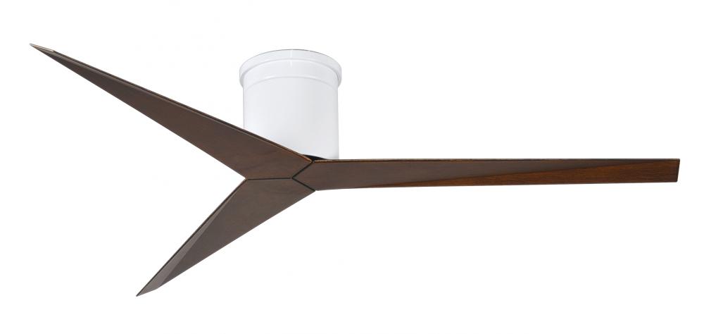 Eliza-H - Flush Mount Ceiling Fan - Gloss White Finish - Walnut Tone Blades
