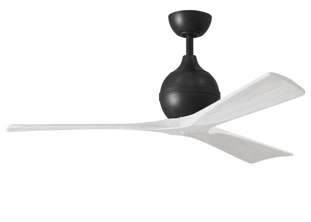Irene-3 - Three Blade Paddle Fan - 52" - Matte Black Finish - Matte White Blades