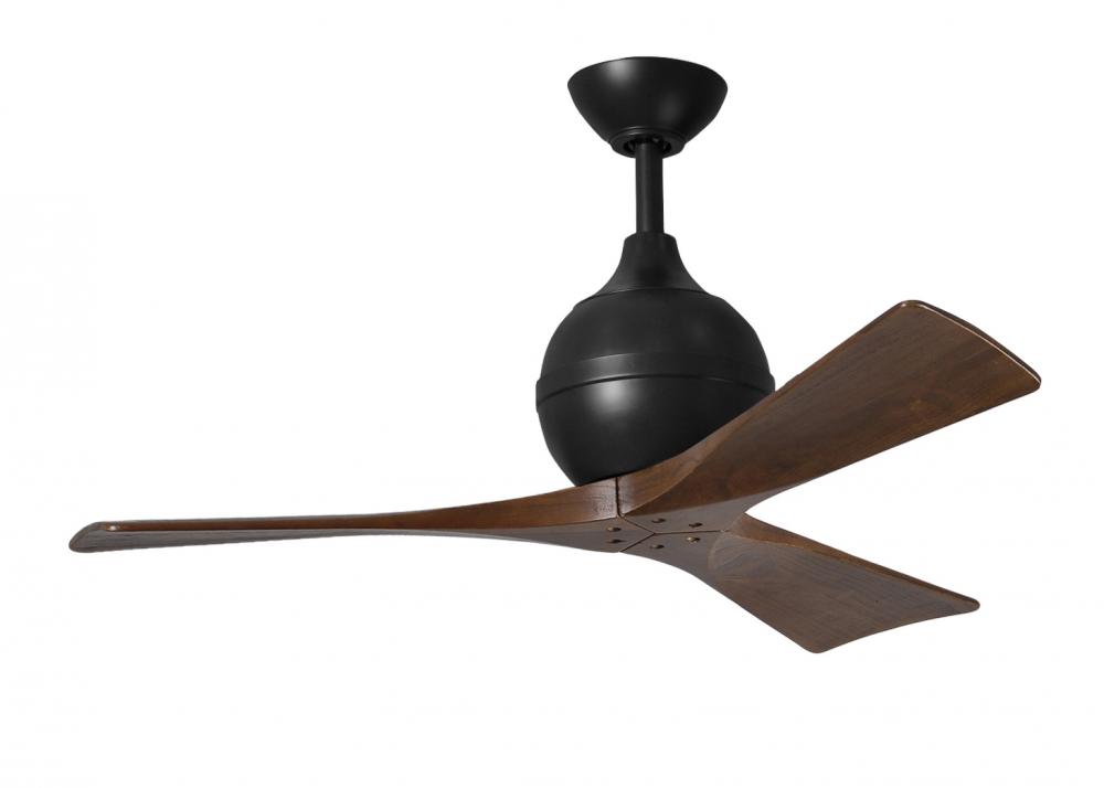 Irene-3 - Three Blade Paddle Fan - 42" - Matte Black Finish - Walnut Tone Blades