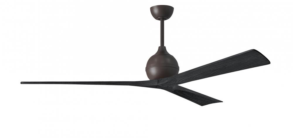 Irene-3 - Three Blade Paddle Fan - 72" - Textured Bronze Finish - Matte Black Blades