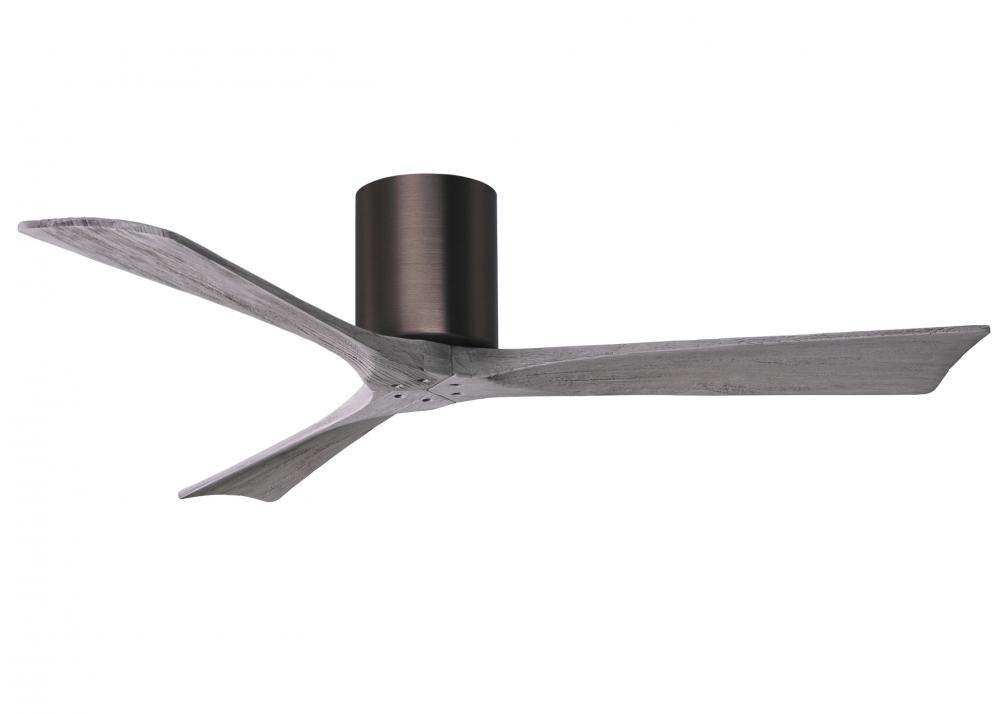 Irene-3H - Three Blade Flush Mount Paddle Fan - 52" - Brushed Bronze Finish