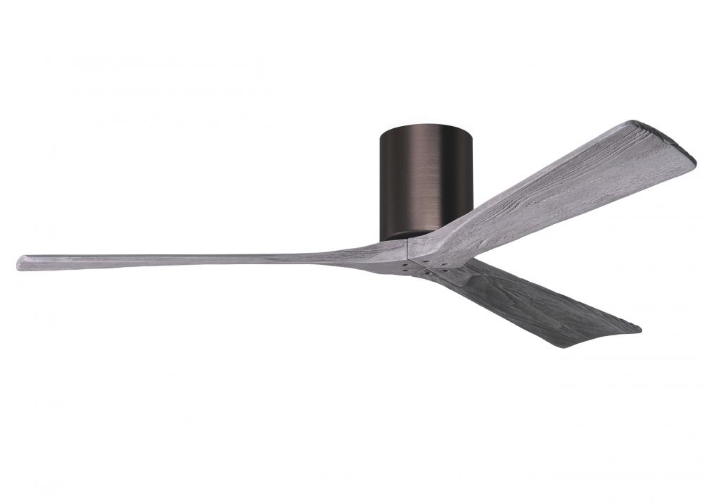 Irene-3H - Three Blade Flush Mount Paddle Fan - 60" - Brushed Bronze Finish