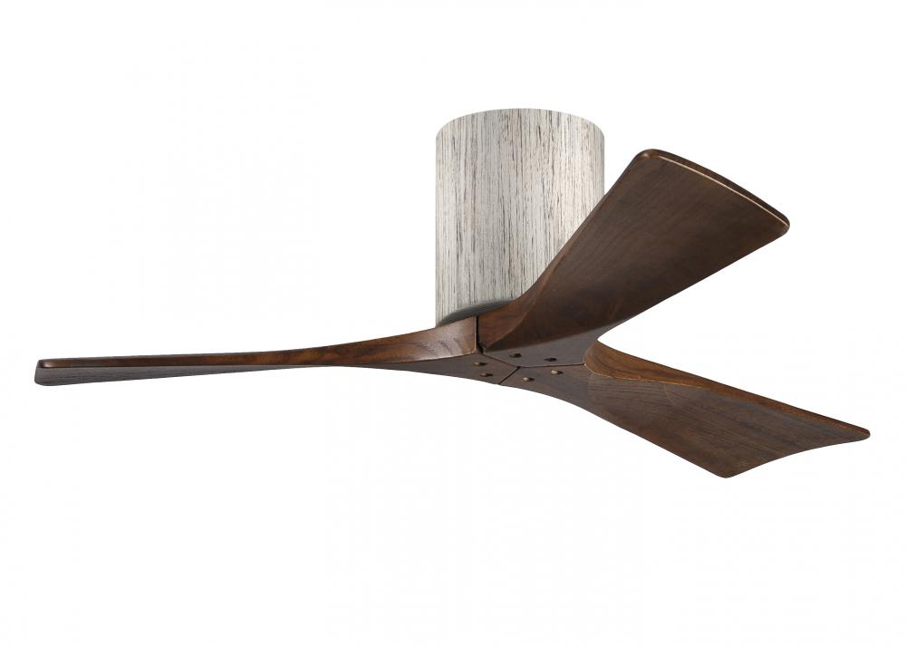 Irene-3H - Three Blade Flush Mount Paddle Fan - 42" - Barn Wood Finish - Walnut Tone Blades
