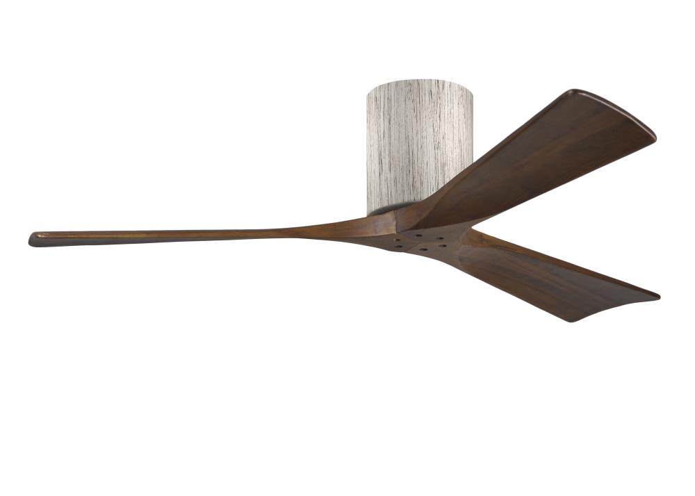 Irene-3H - Three Blade Flush Mount Paddle Fan - 52" - Barn Wood Finish - Walnut Tone Blades