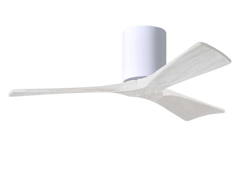 Irene-3H - Three Blade Flush Mount Paddle Fan - 42" - Gloss White Finish - Matte White Blades