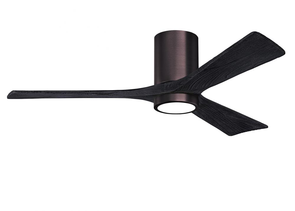 Irene-3HLK - 52" Three Blade Flush Mount Paddle Fan - 5CCT Integrated LED - Brushed Bronze Finis