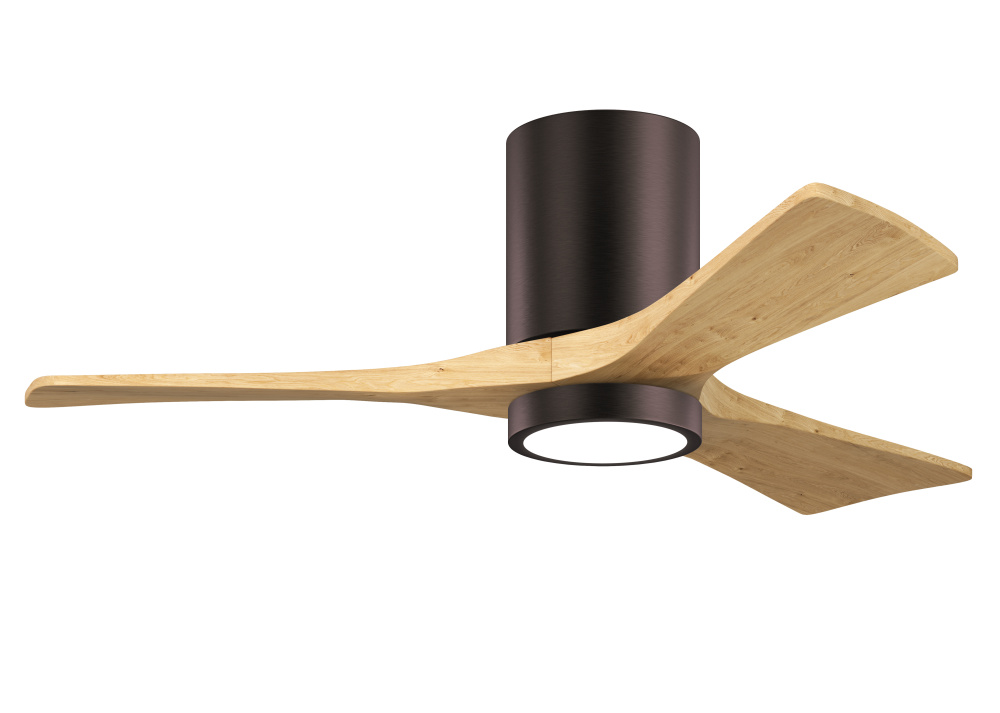 Irene-3HLK - 42" Three Blade Flush Mount Paddle Fan - 5CCT Integrated LED - Brushed Bronze Finis