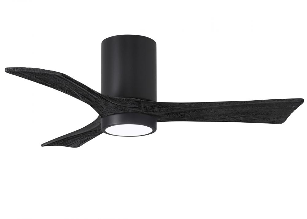 Irene-3HLK-42" Three Blade Flush Mount Paddle Fan-5CCT Integrated LED-Matte Black Finish