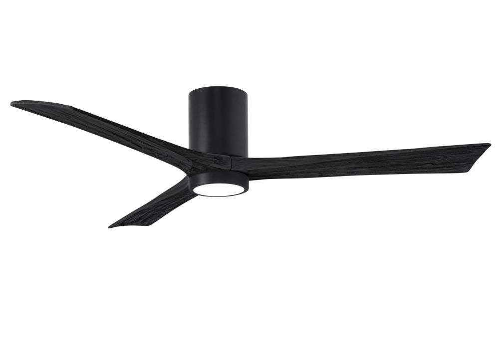 Irene-3HLK-60" Three Blade Flush Mount Paddle Fan-5CCT Integrated LED-Matte Black Finish