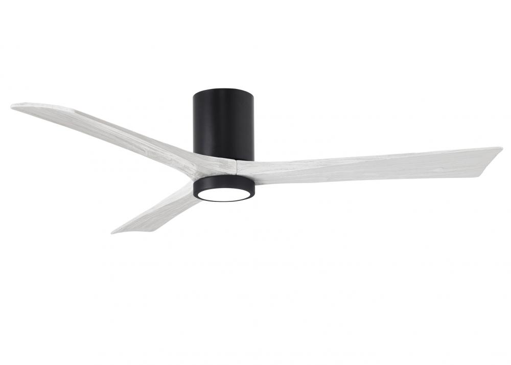Irene-3HLK - 60" Three Blade Flush Mount Paddle Fan - 5CCT Integrated LED - Matte Black Finish