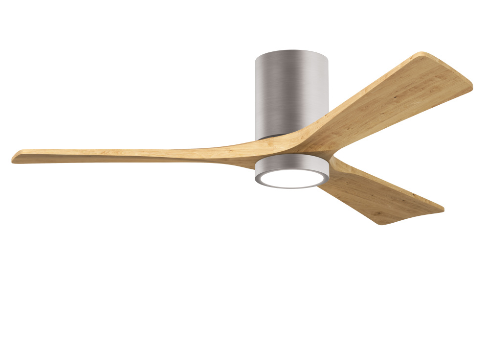 Irene-3HLK - 52" Three Blade Flush Mount Paddle Fan - 5CCT Integrated LED - Brushed Nickel Finis