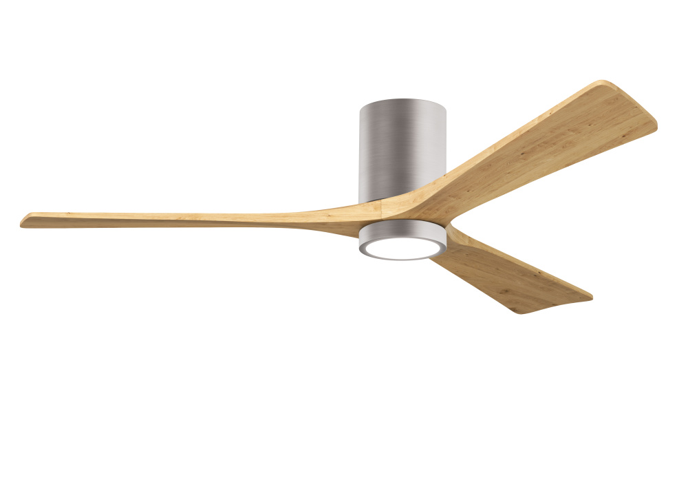 Irene-3HLK - 60" Three Blade Flush Mount Paddle Fan - 5CCT Integrated LED - Brushed Nickel Finis