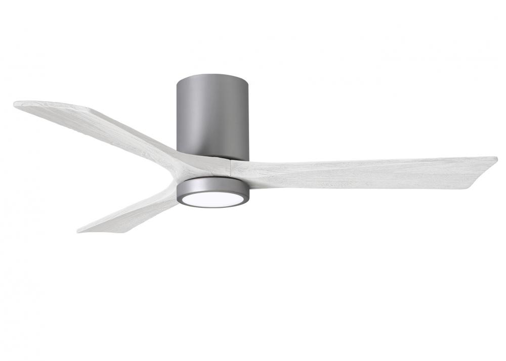 Irene-3HLK-52" Three Blade Flush Mount Paddle Fan-5CCT Integrated LED-Brushed Nickel Finish