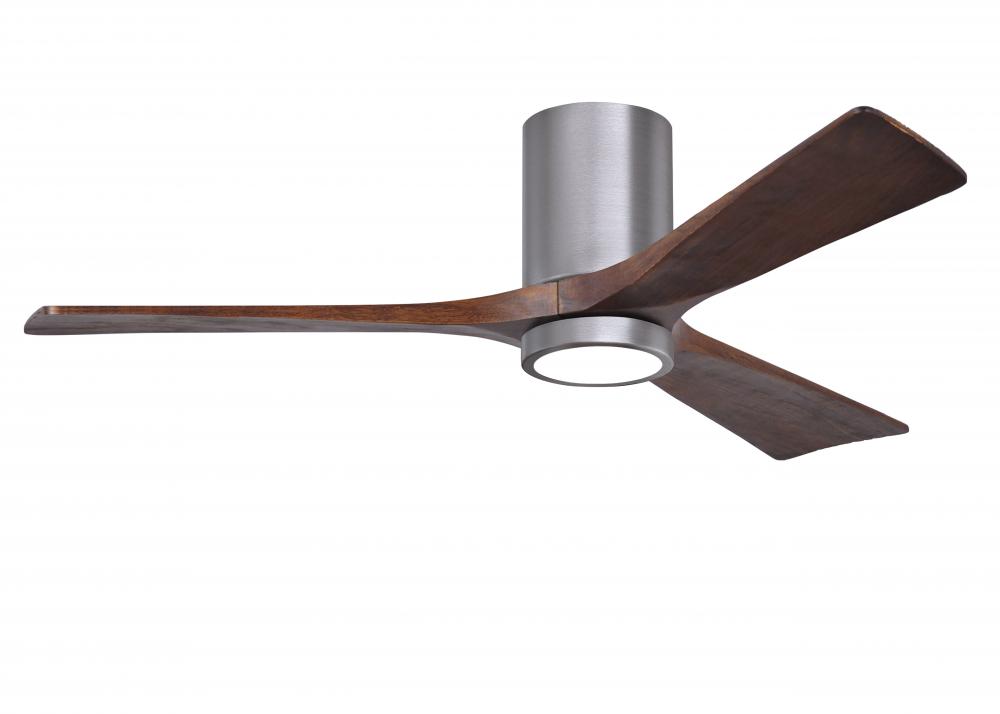 Irene-3HLK - 52" Three Blade Flush Mount Paddle Fan - 5CCT Integrated LED - Brushed Pewter Finis