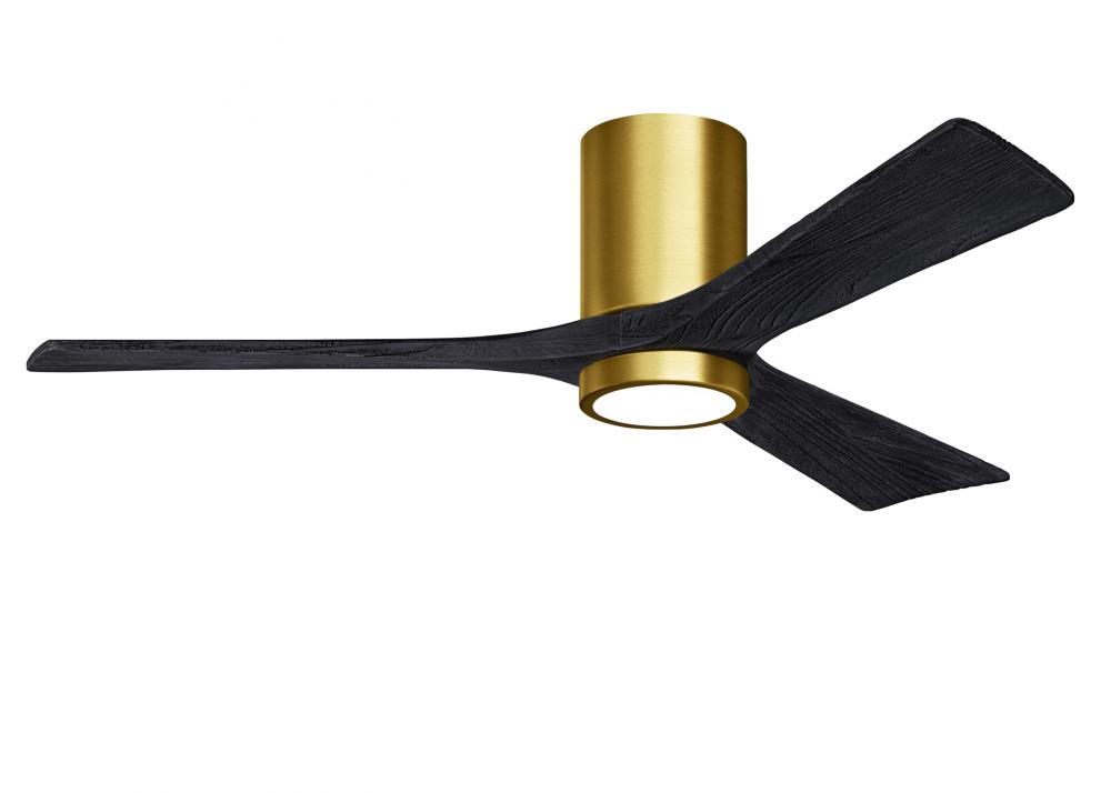 Irene-3HLK - 52" Three Blade Flush Mount Paddle Fan - 5CCT Integrated LED - Brushed Brass Finish
