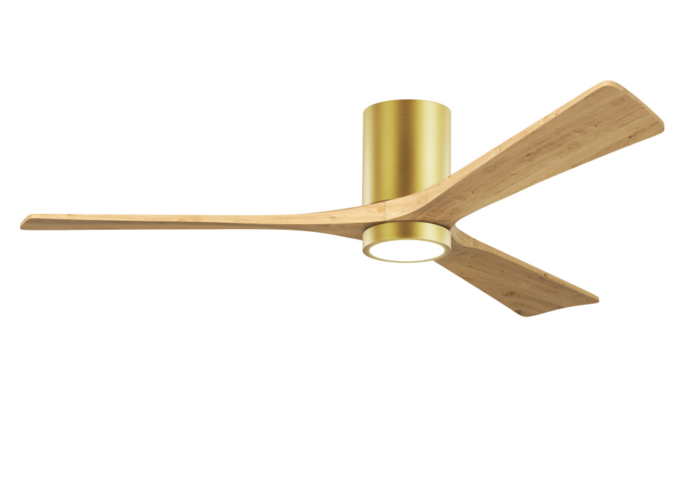 Irene-3HLK - 60" Three Blade Flush Mount Paddle Fan - 5CCT Integrated LED - Brushed Brass Finish