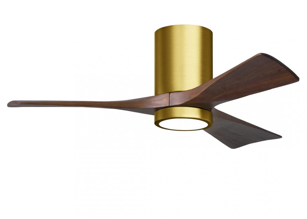 Irene-3HLK - 42" Three Blade Flush Mount Paddle Fan - 5CCT Integrated LED - Brushed Brass Finish