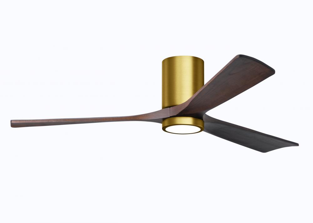 Irene-3HLK - 60" Three Blade Flush Mount Paddle Fan - 5CCT Integrated LED - Brushed Brass Finish