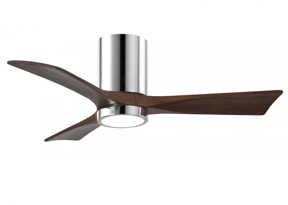 Irene-3HLK-42" Three Blade Flush Mount Paddle Fan-5CCT Integrated LED-Polished Chrome Finish