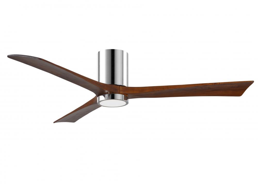Irene-3HLK-60" Three Blade Flush Mount Paddle Fan-5CCT Integrated LED-Polished Chrome Finish