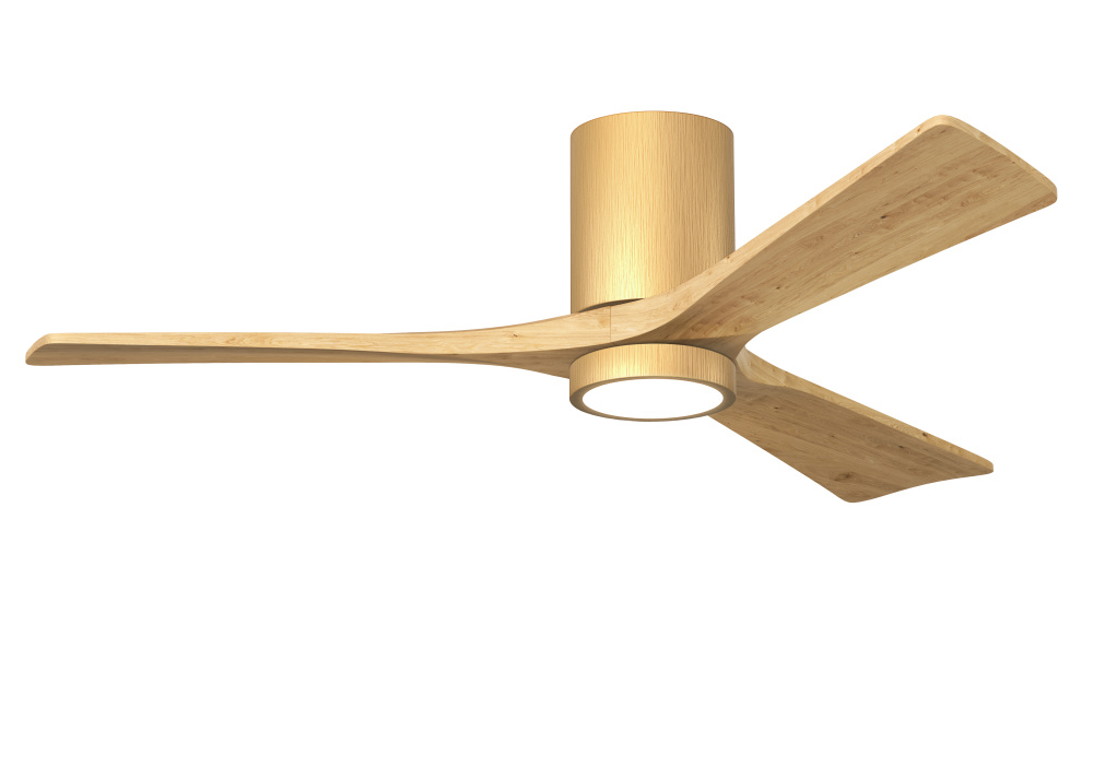 Irene-3HLK-52" Three Blade Flush Mount Paddle Fan-5CCT Integrated LED -B Light Maple Tone Finish