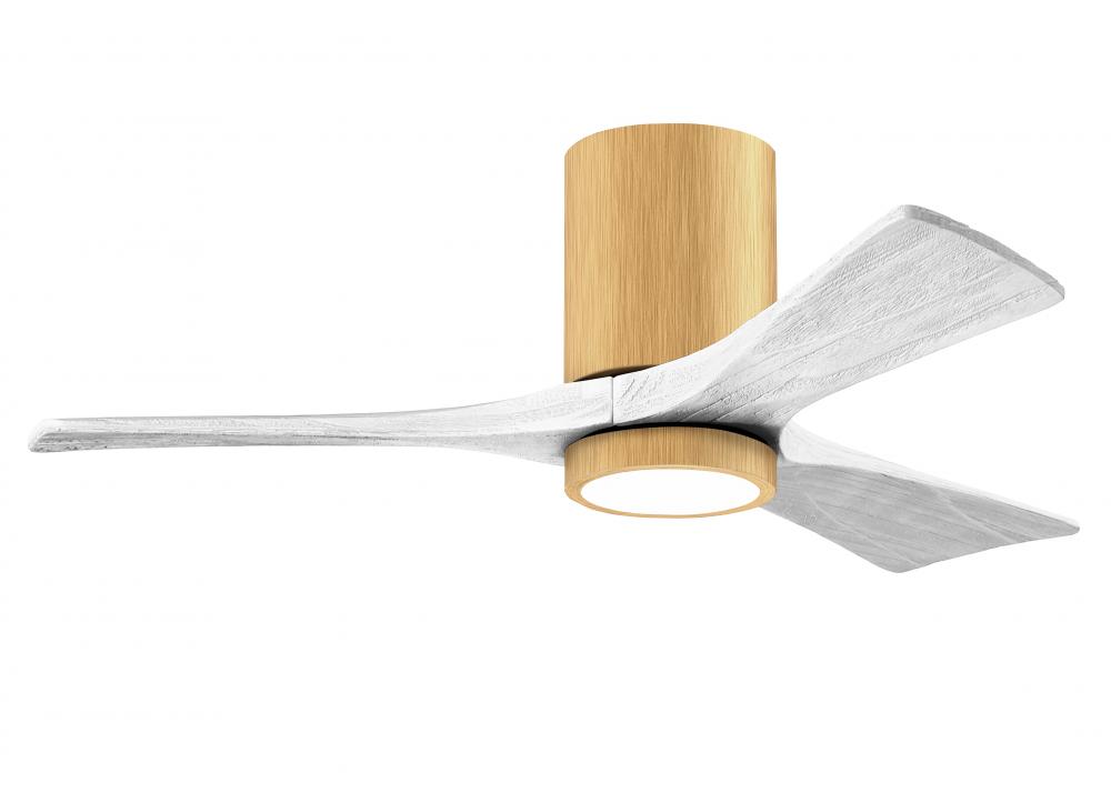 Irene-3HLK-42" Three Blade Flush Mount Paddle Fan-5CCT Integrated LED -Light Maple Tone Finish
