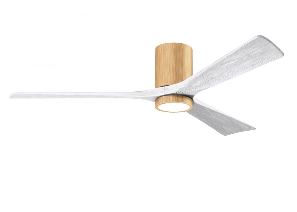Irene-3HLK-60" Three Blade Flush Mount Paddle Fan-5CCT Integrated LED -Light Maple Tone Finish