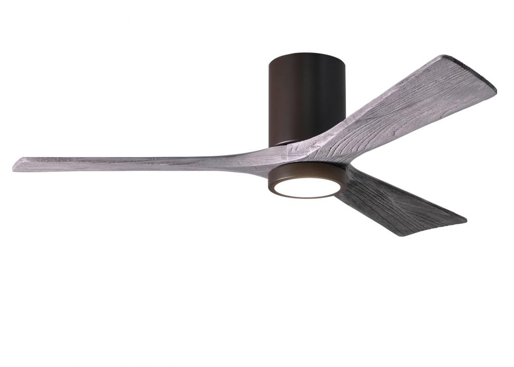 Irene-3HLK-52" Three Blade Flush Mount Paddle Fan-5CCT Integrated LED -Textured Bronze Finish