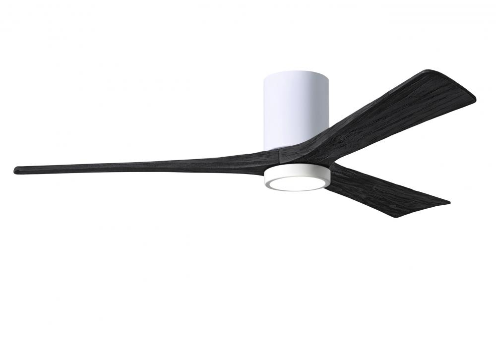 Irene-3HLK - 60" Three Blade Flush Mount Paddle Fan - 5CCT Integrated LED - Gloss White Finish