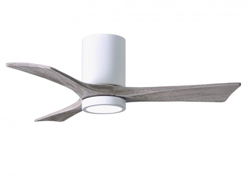 Irene-3HLK-42" Three Blade Flush Mount Paddle Fan-5CCT Integrated LED-Gloss White Finish