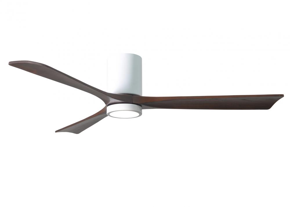 Irene-3HLK-60" Three Blade Flush Mount Paddle Fan-5CCT Integrated LED-Gloss White Finish
