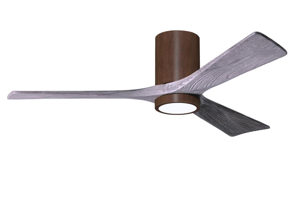 Irene-3HLK-52" Three Blade Flush Mount Paddle Fan-5CCT Integrated LED-Walnut Tone Finish