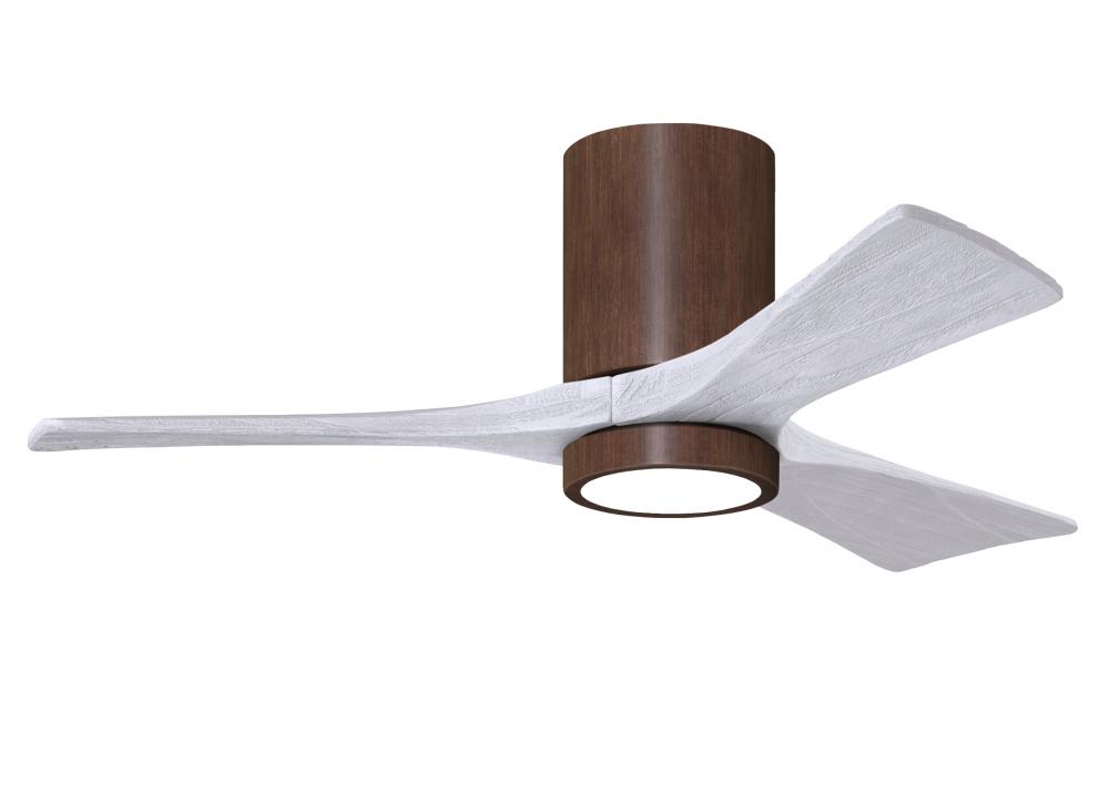 Irene-3HLK - 42" Three Blade Flush Mount Paddle Fan - 5CCT Integrated LED - Walnut Tone Finish