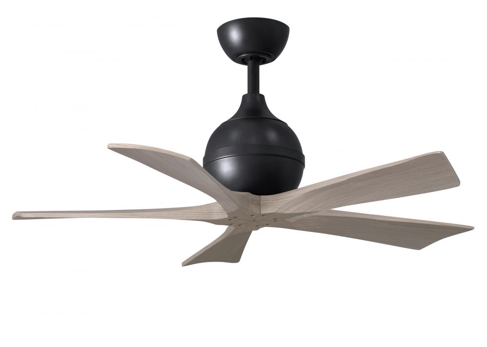 Irene-5 - 42" Five Blade Paddle Fan - Matte Black Finish - Gray Ash Tone Blades