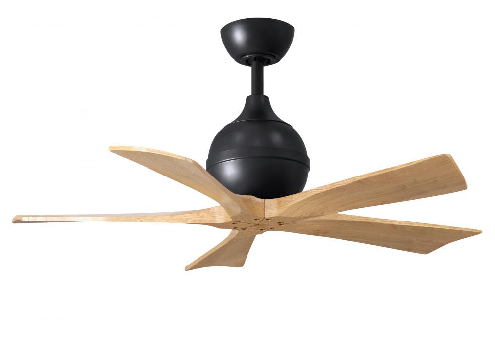 Irene-5 - 42" Five Blade Paddle Fan - Matte Black Finish - Light Maple Tone Blades