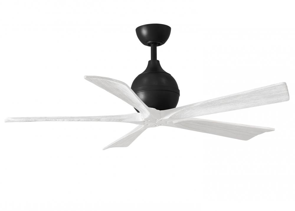Irene-5 - 52" Five Blade Paddle Fan - Matte Black Finish - Matte White Blades