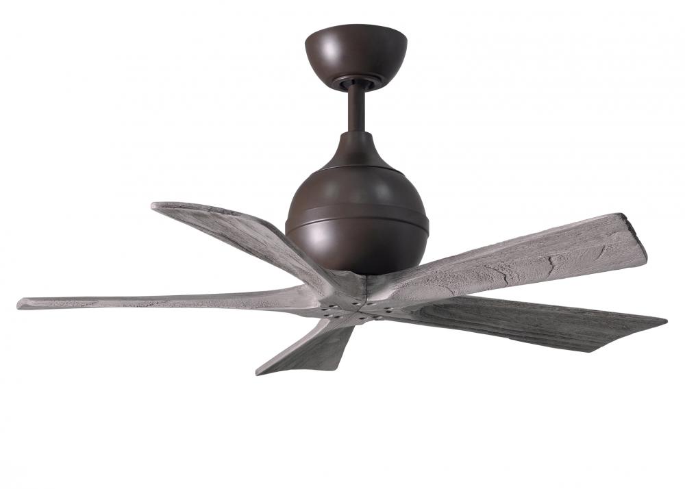 Irene-5 - 42" Five Blade Paddle Fan - Textured Bronze Finish - Barn Wood Tone Blades
